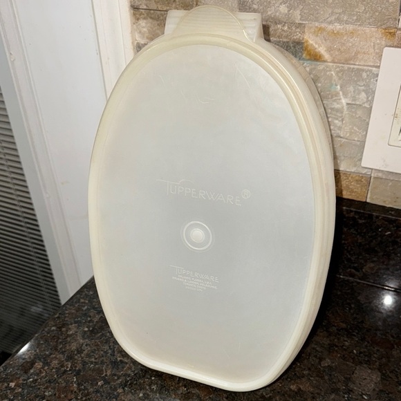 VTG Clear Tupperware Oval Food Storage (Ham) Container Bowl with Lid - Picture 2 of 14